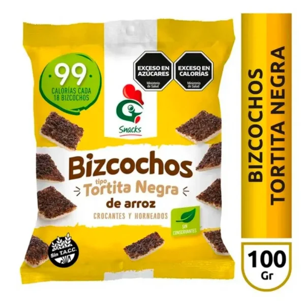 BIZCOCHO ARROZ GALLO T/NEGRA X 100 GR