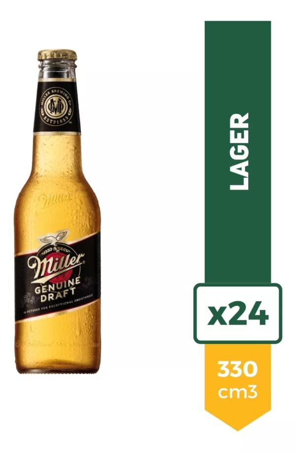 CERVEZA MILLER RUBIA PACK 24 UNID X 300 CC